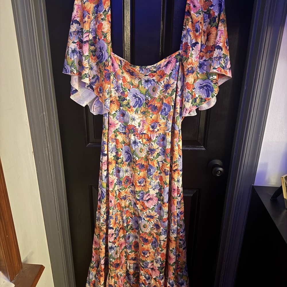 SHEIN Vibrant Floral Maxi Dress